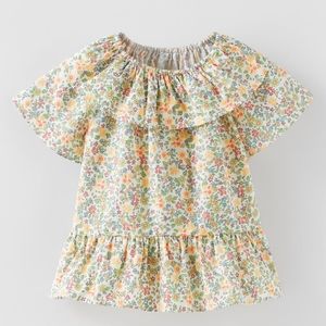 Zara Floral Kids Blouse - Multicolor